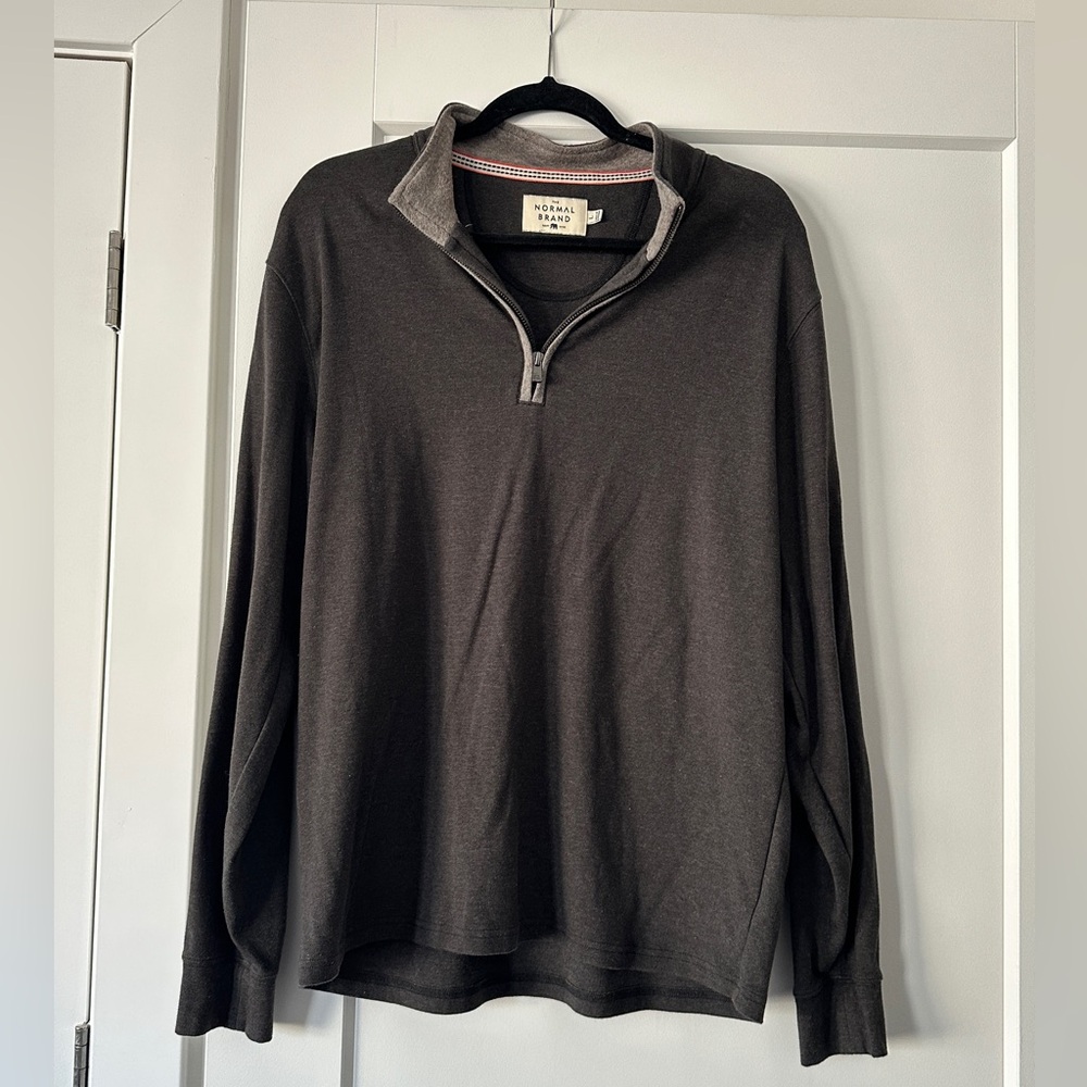 The Normal Brand Charcoal Quarter Zip